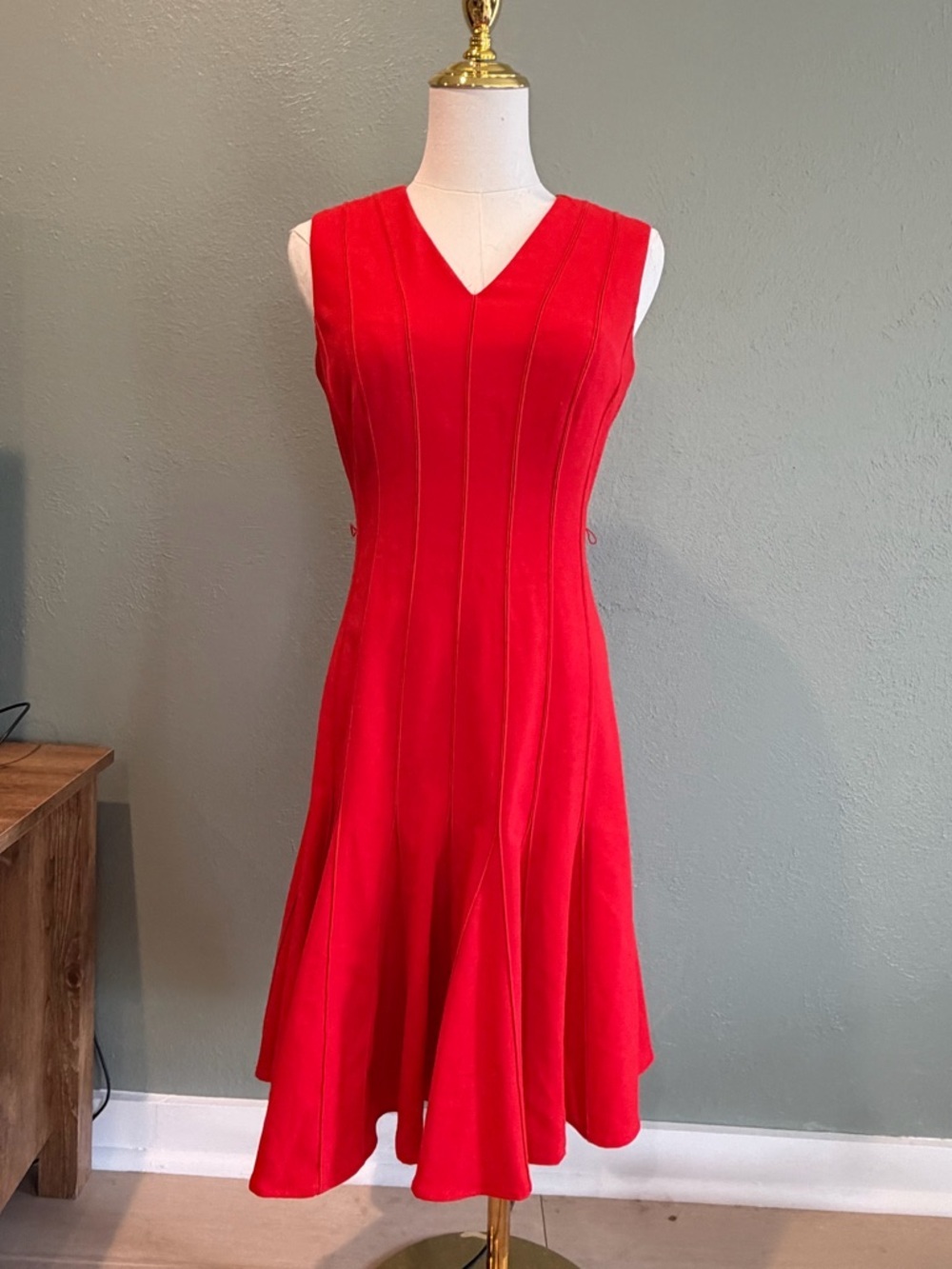 Calvin Klein Sleeveless Red Fit-and-Flare Dress size 2